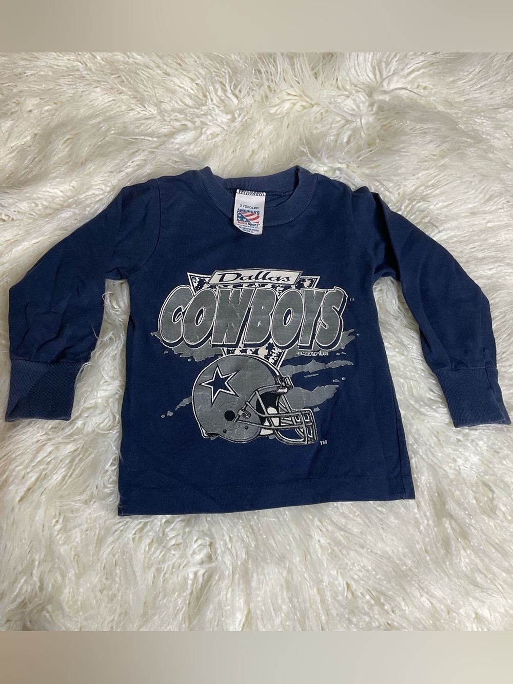 Vintage 90s Single Stitch Dallas Cowboys Toddler Long Sleeve Shirt Size 3 NFL